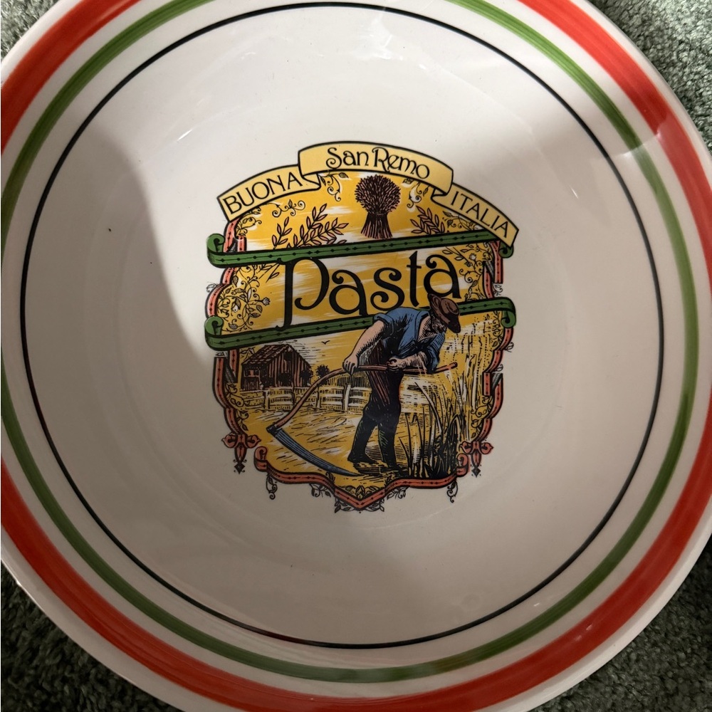 12 inch San Remo Pasta Bowl with Multicolor Design
